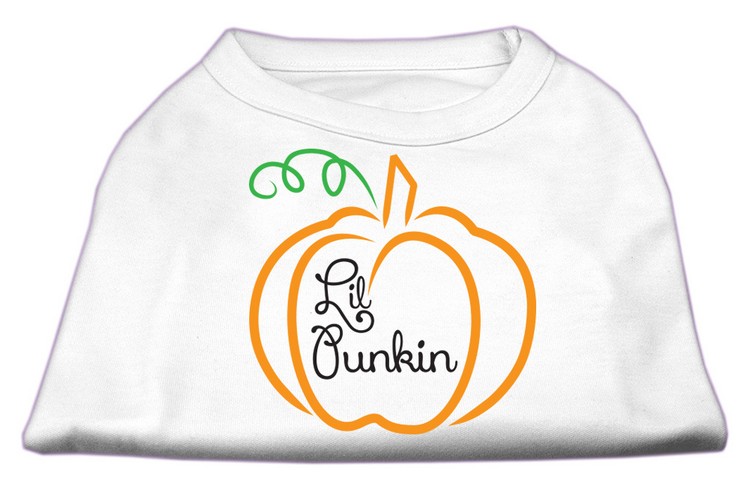 Lil Punkin Screen Print Dog Shirt White XS